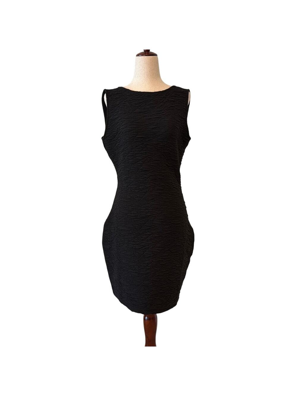 NWOT Good American Wide Scrunchie Scoop Back Mini Dress, Black, Women's Medium